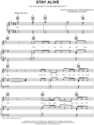 Stay Alive Sheet Music by Jos Gonzalez - Piano/Vocal/Guitar