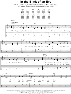 In the Blink of An Eye Sheet Music by MercyMe - Easy Guitar TAB