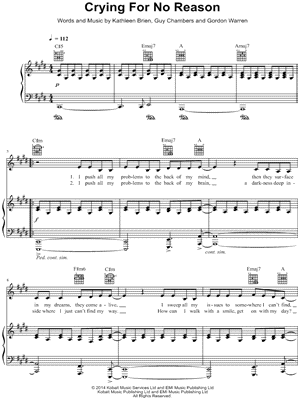 Katy B - Crying for No Reason - Sheet Music (Digital Download)