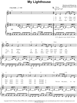 My Lighthouse Sheet Music by Rend Collective - Piano/Vocal/Chords, Singer Pro