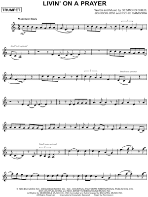 Livin' on a Prayer Sheet Music by Bon Jovi - Trumpet Solo