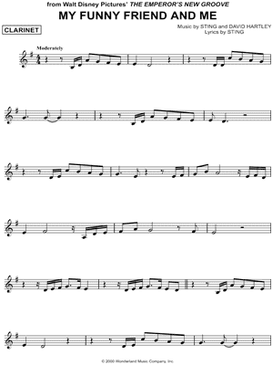 My Funny Friend and Me Sheet Music from The Emperor's New Groove - Clarinet Solo