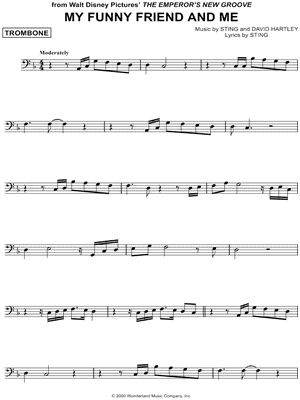 My Funny Friend and Me Sheet Music from The Emperor's New Groove - Trombone Solo