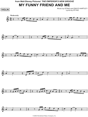 My Funny Friend and Me Sheet Music from The Emperor's New Groove - Violin Solo