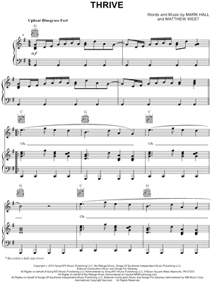 Thrive Sheet Music by Casting Crowns - Piano/Vocal/Guitar
