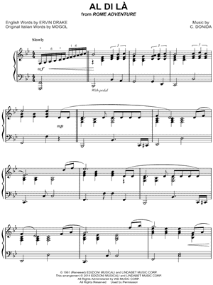 Al Di La Sheet Music by Emilio Pericoli - Piano Solo