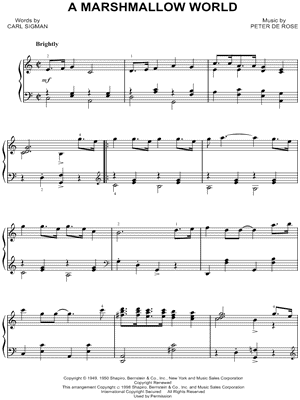 A Marshmallow World Sheet Music by Peter De Rose - Piano Solo