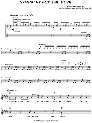 Sympathy for the Devil Sheet Music by The Rolling Stones - Leadsheet