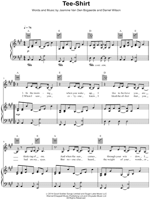 Tee-Shirt Sheet Music by Birdy - Piano/Vocal/Guitar, Singer Pro