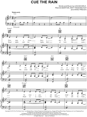 Cue the Rain Sheet Music by Lea Michele - Piano/Vocal/Guitar