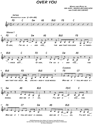 Over You Sheet Music by Ingrid Michaelson - Leadsheet