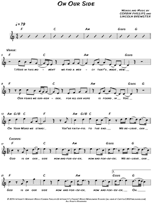 On Our Side Sheet Music by Lincoln Brewster - Leadsheet