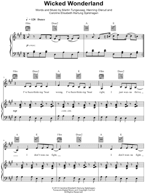 Wicked Wonderland Sheet Music by Martin Tungevaag - Piano/Vocal/Guitar, Singer Pro