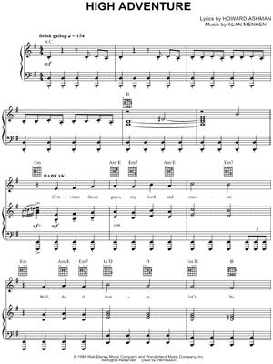High Adventure Sheet Music from Aladdin: The Musical - Piano/Vocal/Guitar