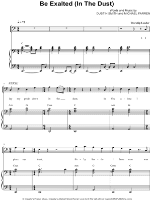 Be Exalted (In the Dust) Sheet Music by Dustin Smith - Piano/Vocal/Chords, Singer Pro