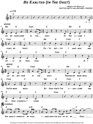 Be Exalted (In the Dust) Sheet Music by Dustin Smith - Leadsheet