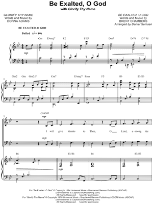 Be Exalted, Oh God (with Glorify Thy Name) - 5 Prints Sheet Music by Daniel Semsen - SATB Choir + Piano