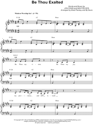 Be Thou Exalted - 5 Prints Sheet Music by Brad Parsley - SATB Choir + Piano