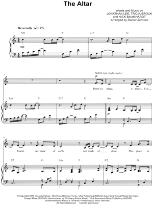 The Altar - 5 Prints Sheet Music by Tricia Brock - SATB Choir + Piano
