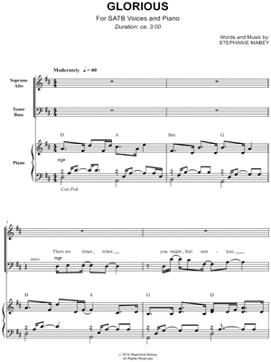 Glorious - 5 Prints Sheet Music by David Archuleta - SATB Choir + Piano