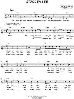 Stagger Lee Sheet Music by Lloyd Price - Leadsheet