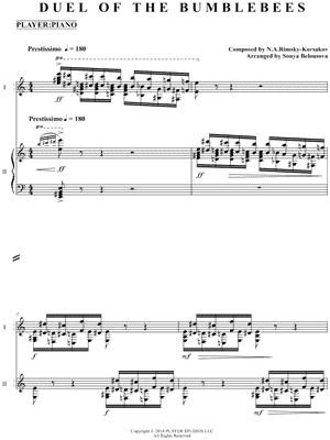 Duel of the Bumblebees Sheet Music by Player Piano feat. Sonya Belousova - 2 Piano 4-Hands