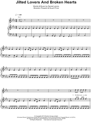 Jilted Lovers and Broken Hearts Sheet Music by Brandon Flowers - Piano/Vocal/Guitar