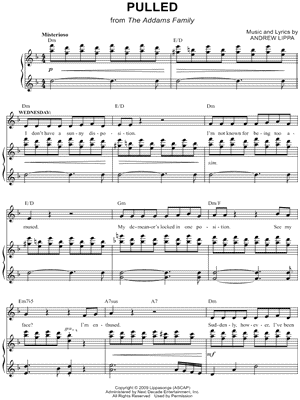 Andrew Lippa - Pulled - from The Addams Family - Sheet Music (Digital Download)