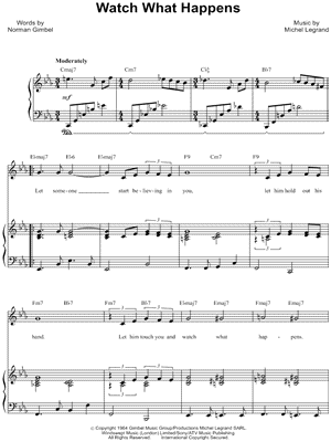 Michel Legrand - Watch What Happens - Sheet Music (Digital Download)