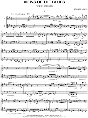 Views of the Blues - Clarinet Duet Sheet Music by Gordon Lewin - Score & Parts