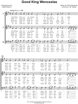 Good King Wenceslas - 5 Prints Sheet Music by Deke Sharon - SAB Choir A Cappella