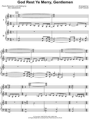 God Rest Ye Merry, Gentlemen Sheet Music by Mannheim Steamroller - 2 Piano 4-Hands