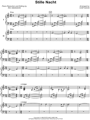 Stille Nacht (Silent Night) Sheet Music by Mannheim Steamroller - 2 Piano 4-Hands