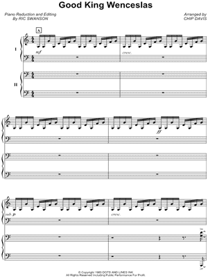 Good King Wenceslas Sheet Music by Mannheim Steamroller - 2 Piano 4-Hands
