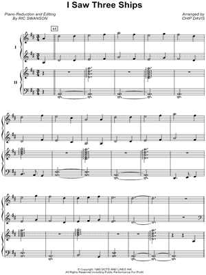 I Saw Three Ships Sheet Music by Mannheim Steamroller - 2 Piano 4-Hands