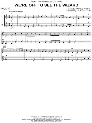 We're Off to See the Wizard - Violin Duet Sheet Music from The Wizard of Oz - Instrumental Duet