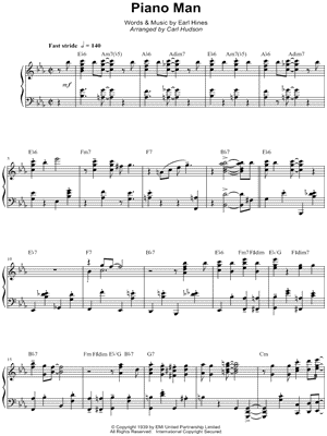 Piano Man Sheet Music by Earl Hines - Piano Solo