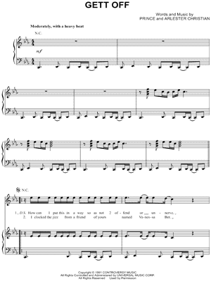 Gett Off Sheet Music by Prince - Piano/Vocal