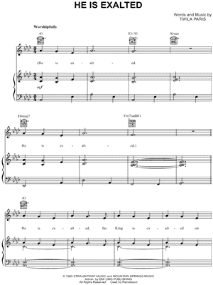 He Is Exalted Sheet Music by Shane & Shane - Piano/Vocal/Guitar