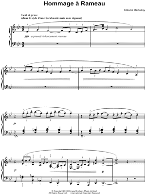 Hommage Rameau Sheet Music by Claude Debussy - Piano Solo