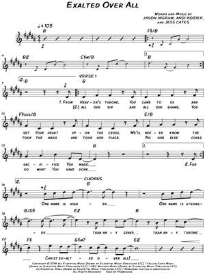 Exalted Over All Sheet Music by Vertical Church Band - Leadsheet