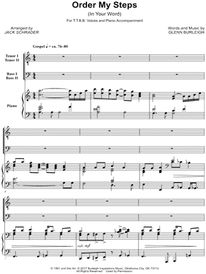 Glenn Burleigh - Order My Steps - (In Your Word) - Sheet Music (Digital Download)