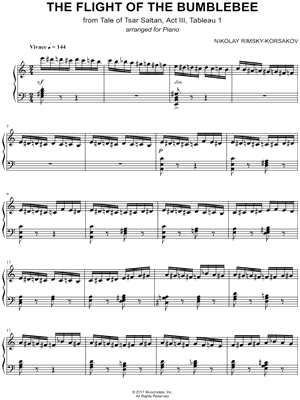 Nikolai Rimsky-Korsakov - The Flight of the Bumblebee - from Tale of Tsar Saltan, Act III, Tableau 1 - Sheet Music (Digital Download)