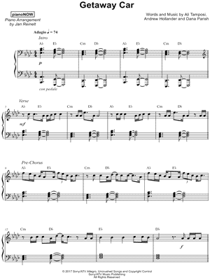 Getaway Car Sheet Music by pianoNOW - Piano Solo