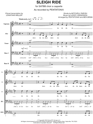 Pentatonix - Sleigh Ride - Sheet Music (Digital Download)