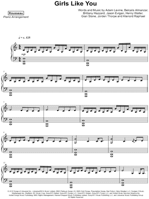 Girls Like You by Rousseau - Solo Piano