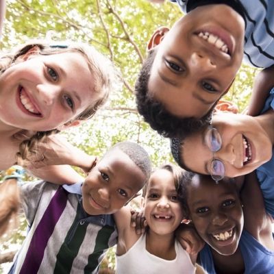 circle of smiling children