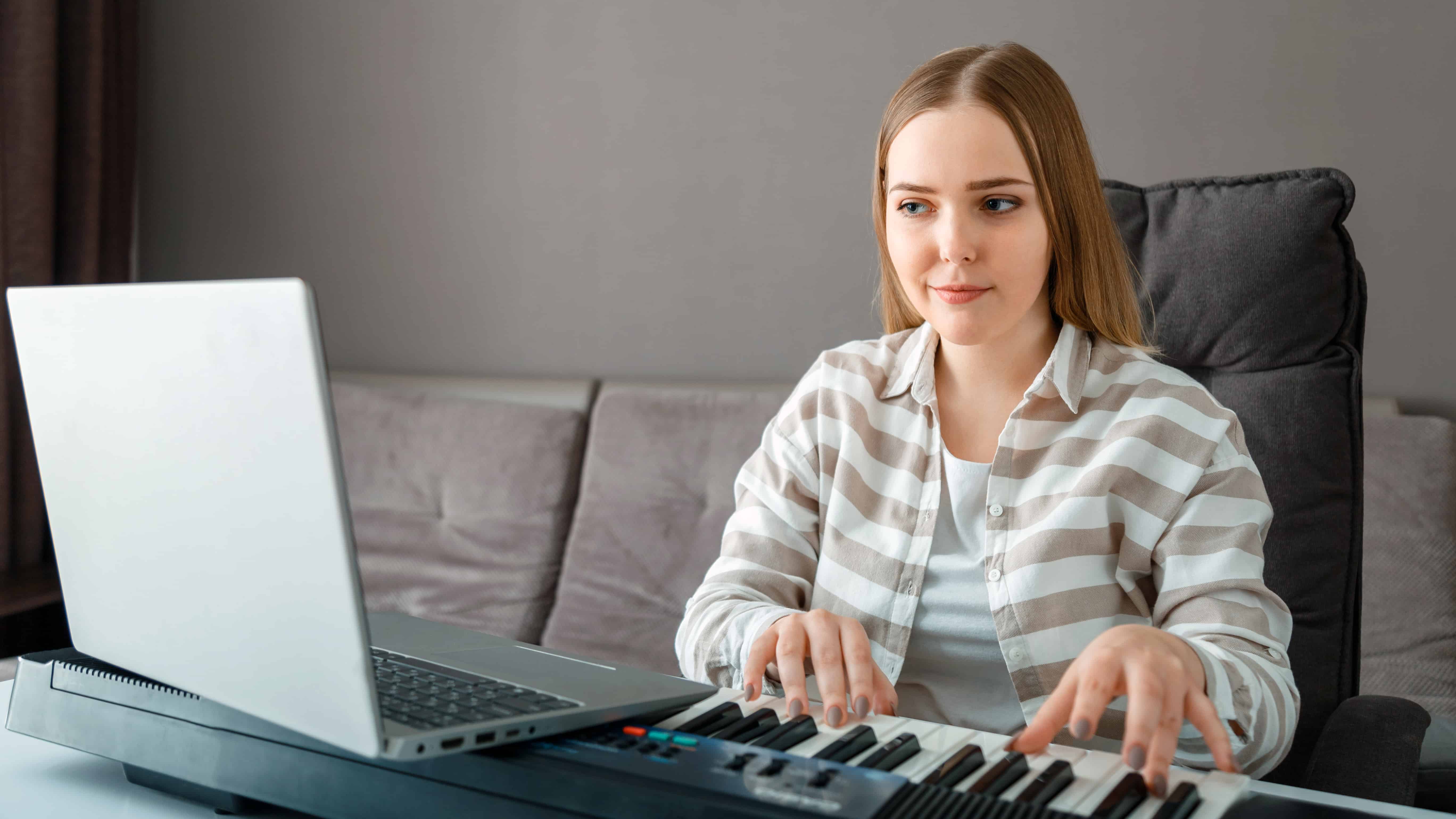 Piano and laptop