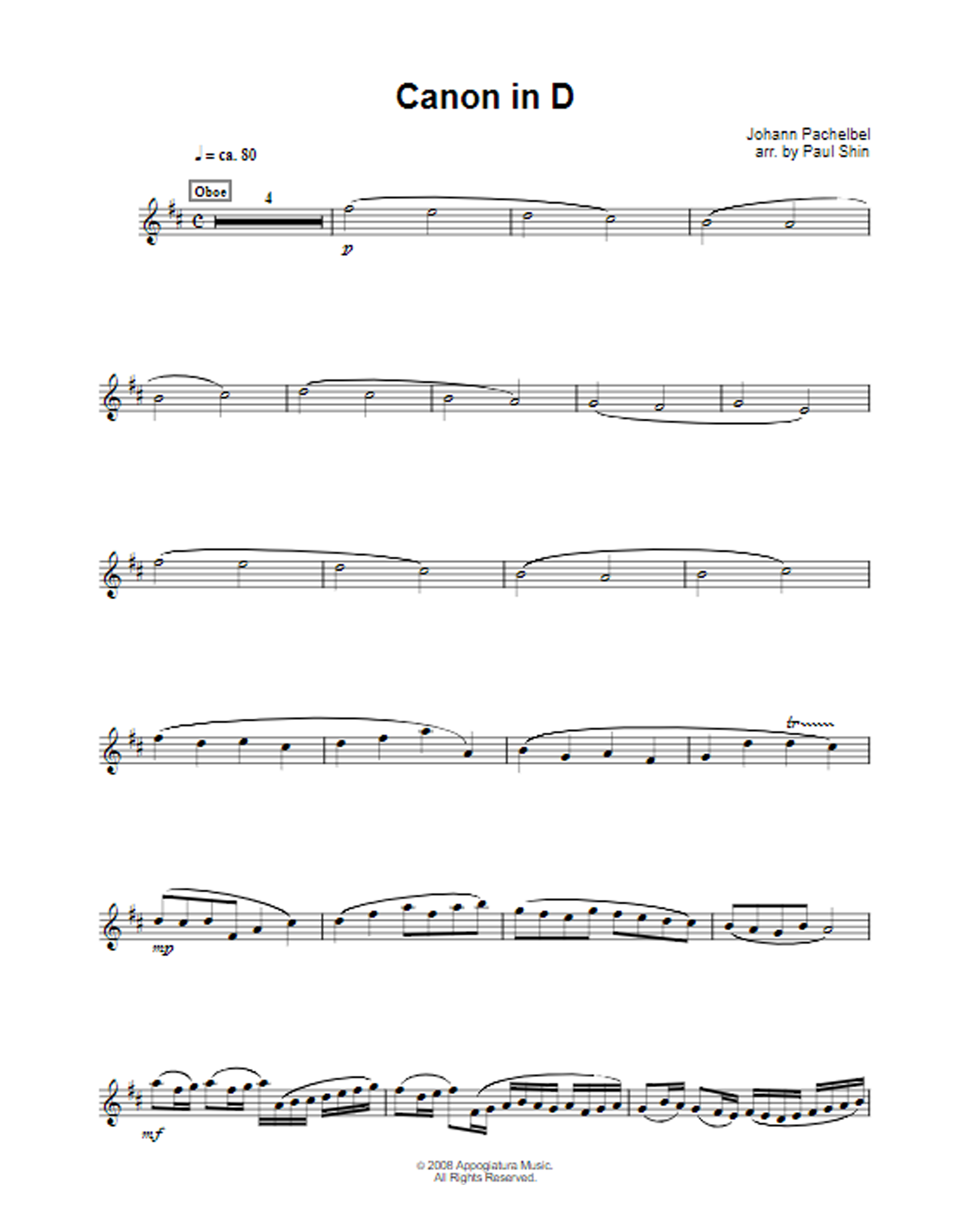 Canon in D Sheet Music