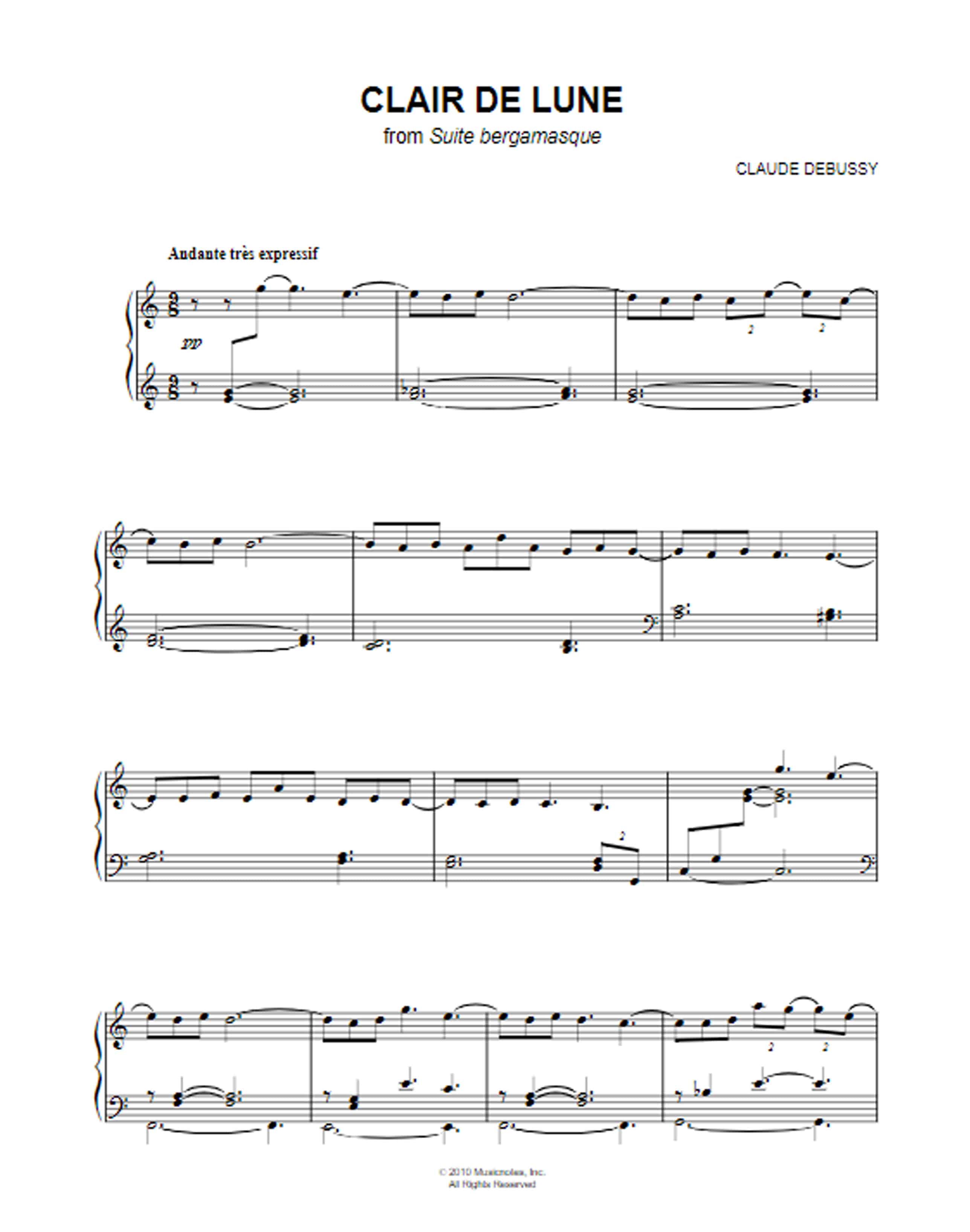 Clair de lune easier